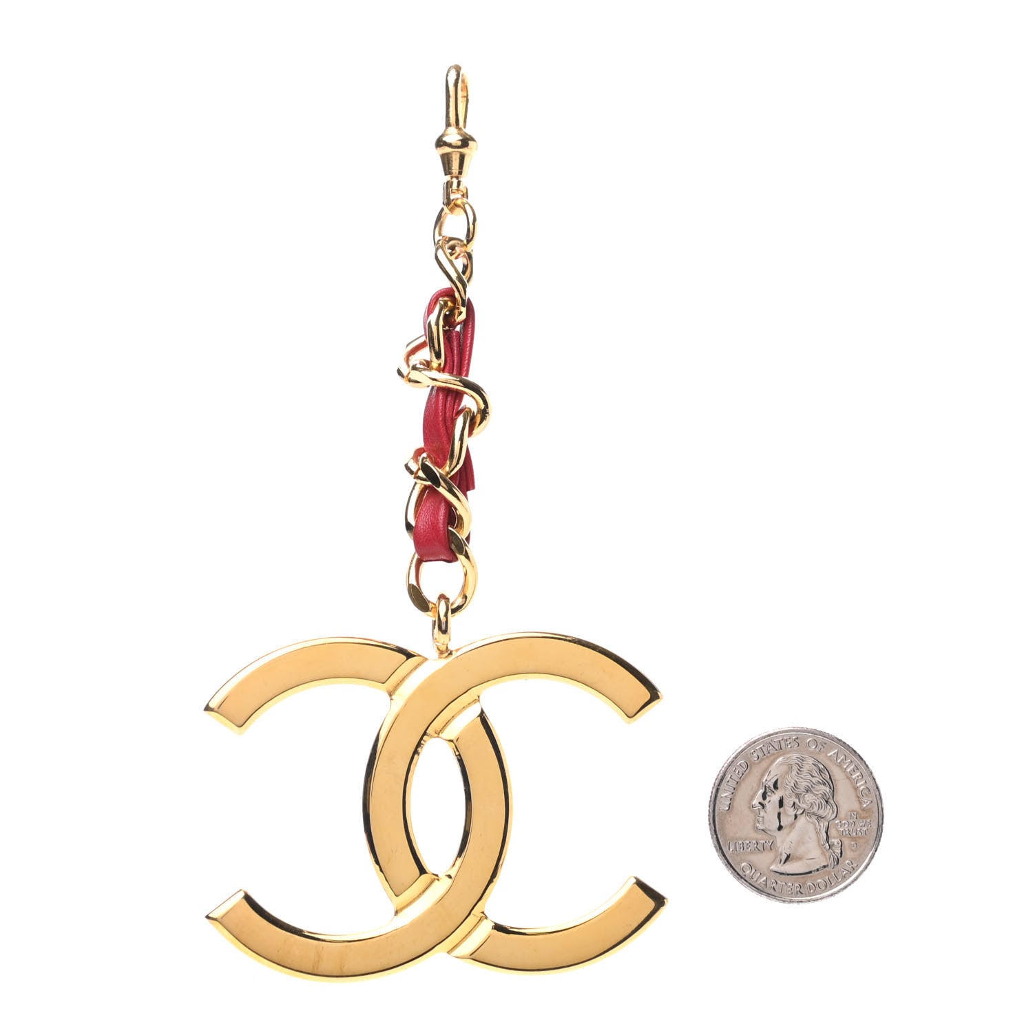 Chanel Lambskin CC Bag Charm Red 2 of 3