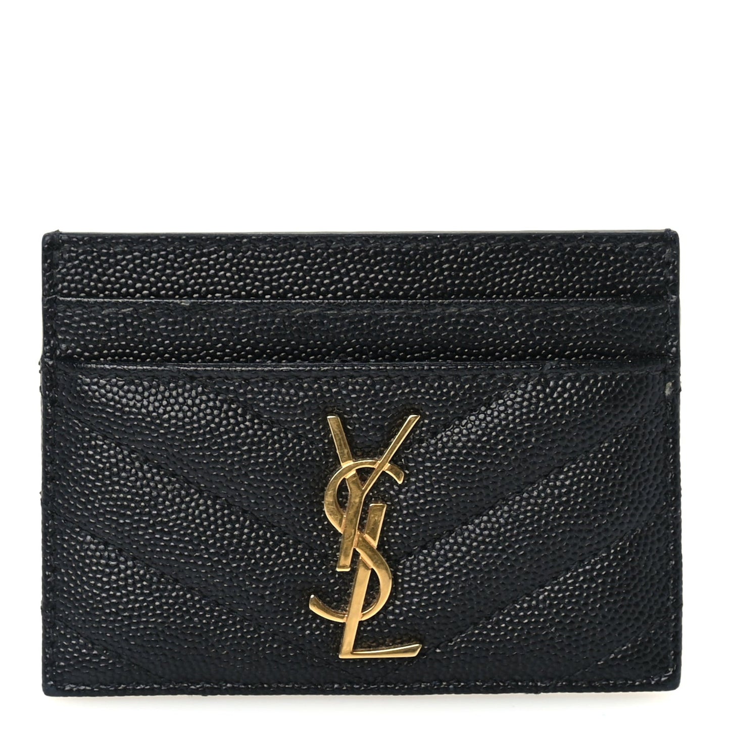 Grain De Poudre Matelasse Chevron Cassandre Credit Card Case Black