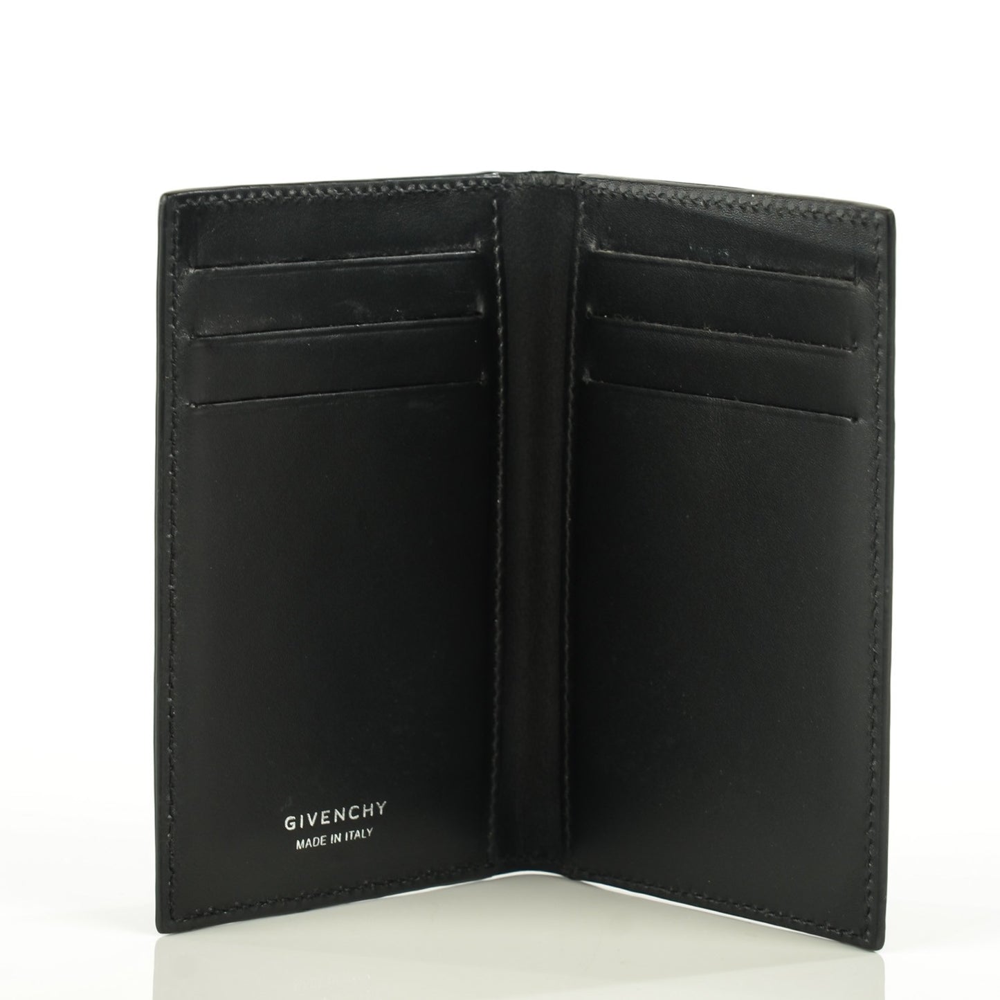 Lambskin Elmerinda Folding Card Case Black
