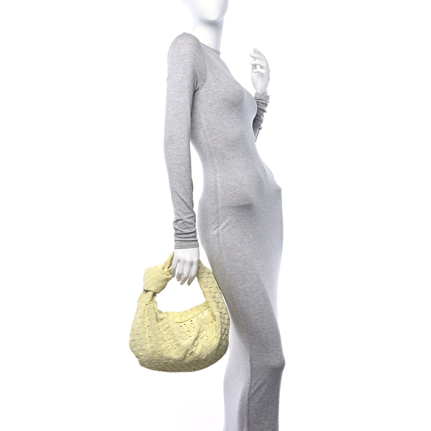 Suede Calfskin Intrecciato Teen Jodie Hobo Lemon Wash