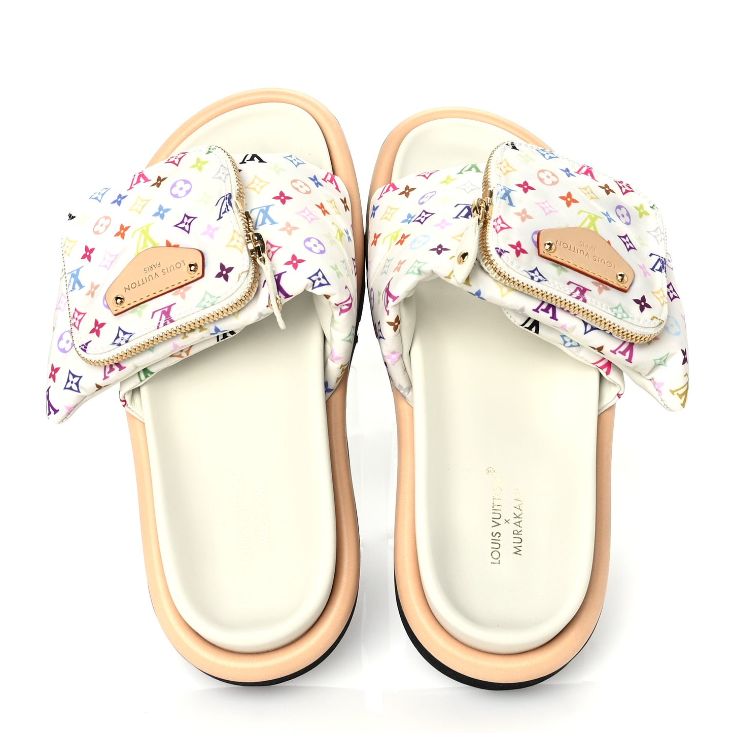 LV X TM Monogram Multicolor Pool Pillow Flat Comfort Mule 38 White