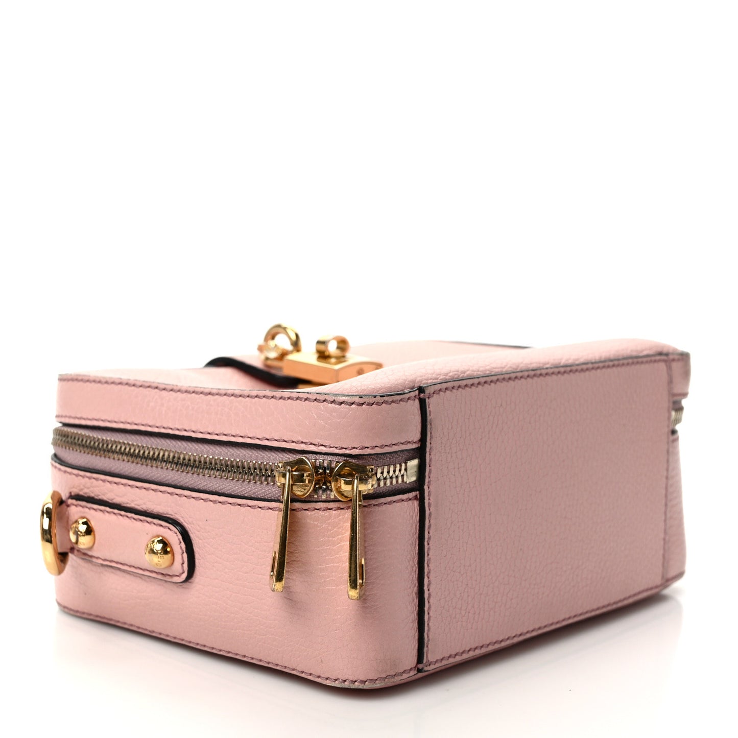 Drummed Calfskin Rosaria Shoulder Bag Pink