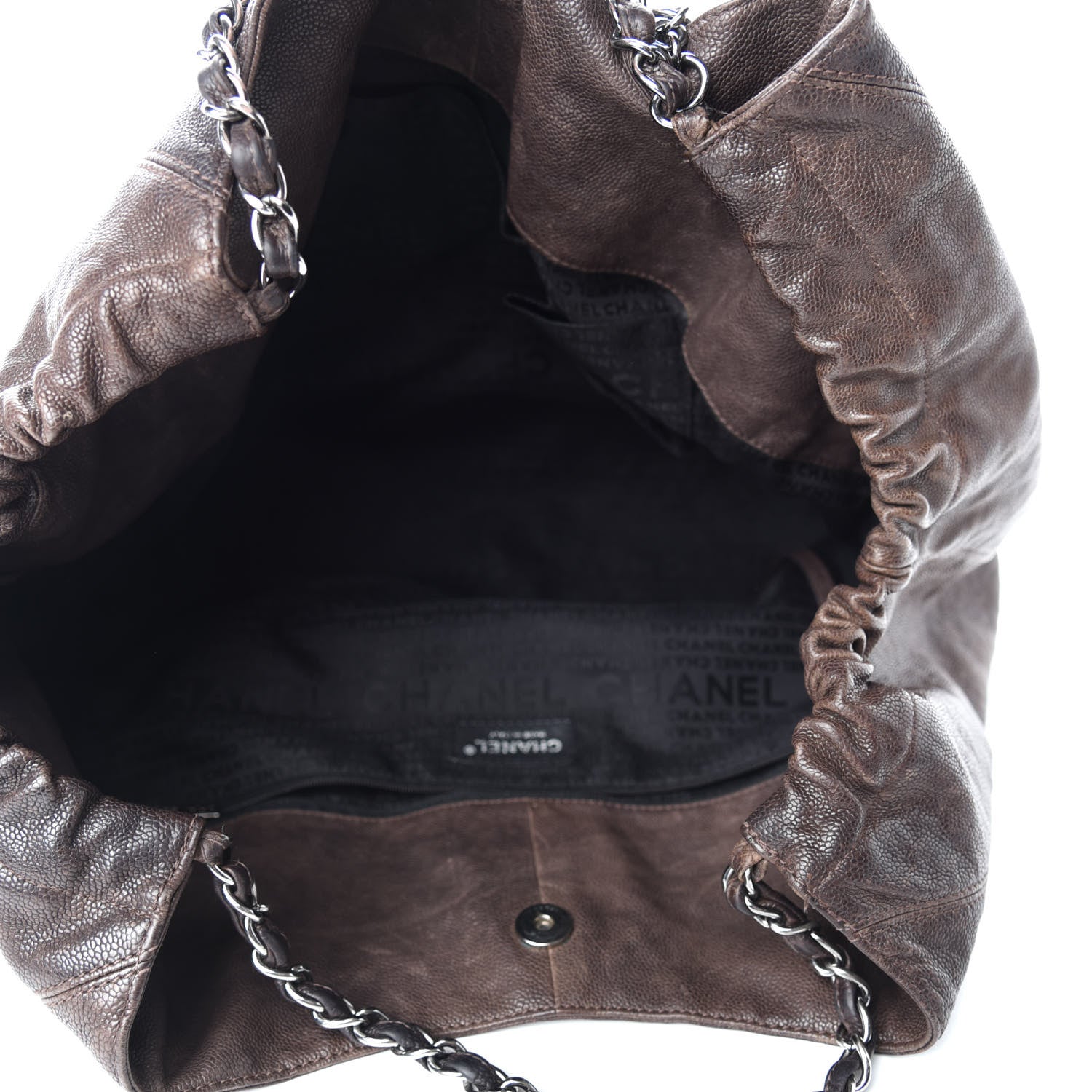 Chanel Distressed Caviar XL Coco Cabas Brown 5 of 14