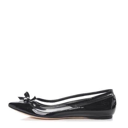 Christian Dior Patent PVC Bow Ballerina Flats 36.5 Black 1 of 12