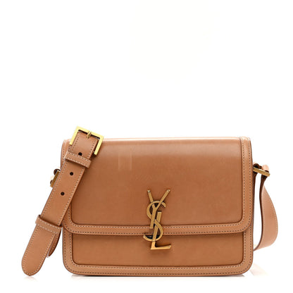 Saint Laurent Box Calfskin Monogram Medium Solferino Satchel Natural Tan 1 of 7