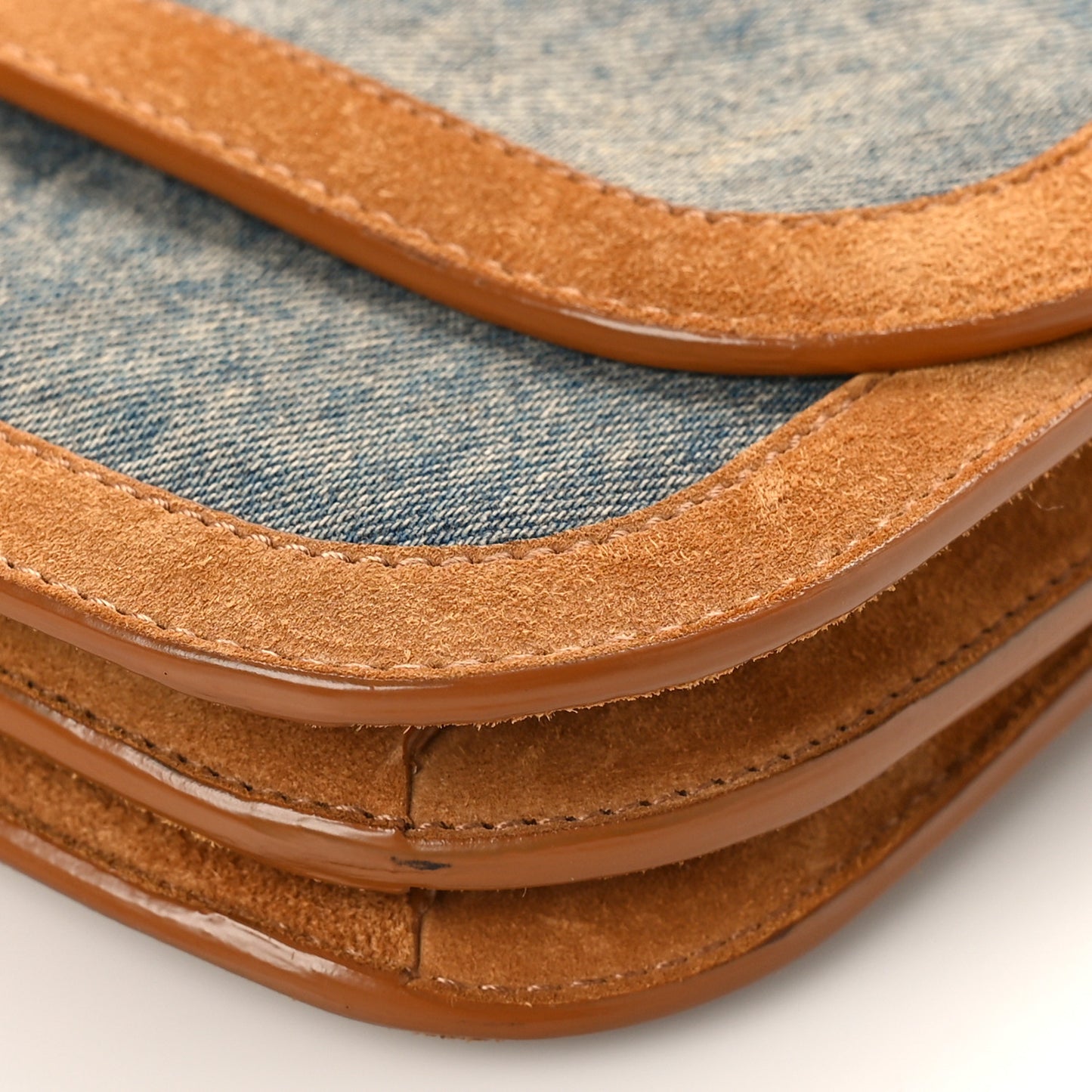 Denim Suede Monogram Medium Solferino Soft Satchel Blue Cinnamon