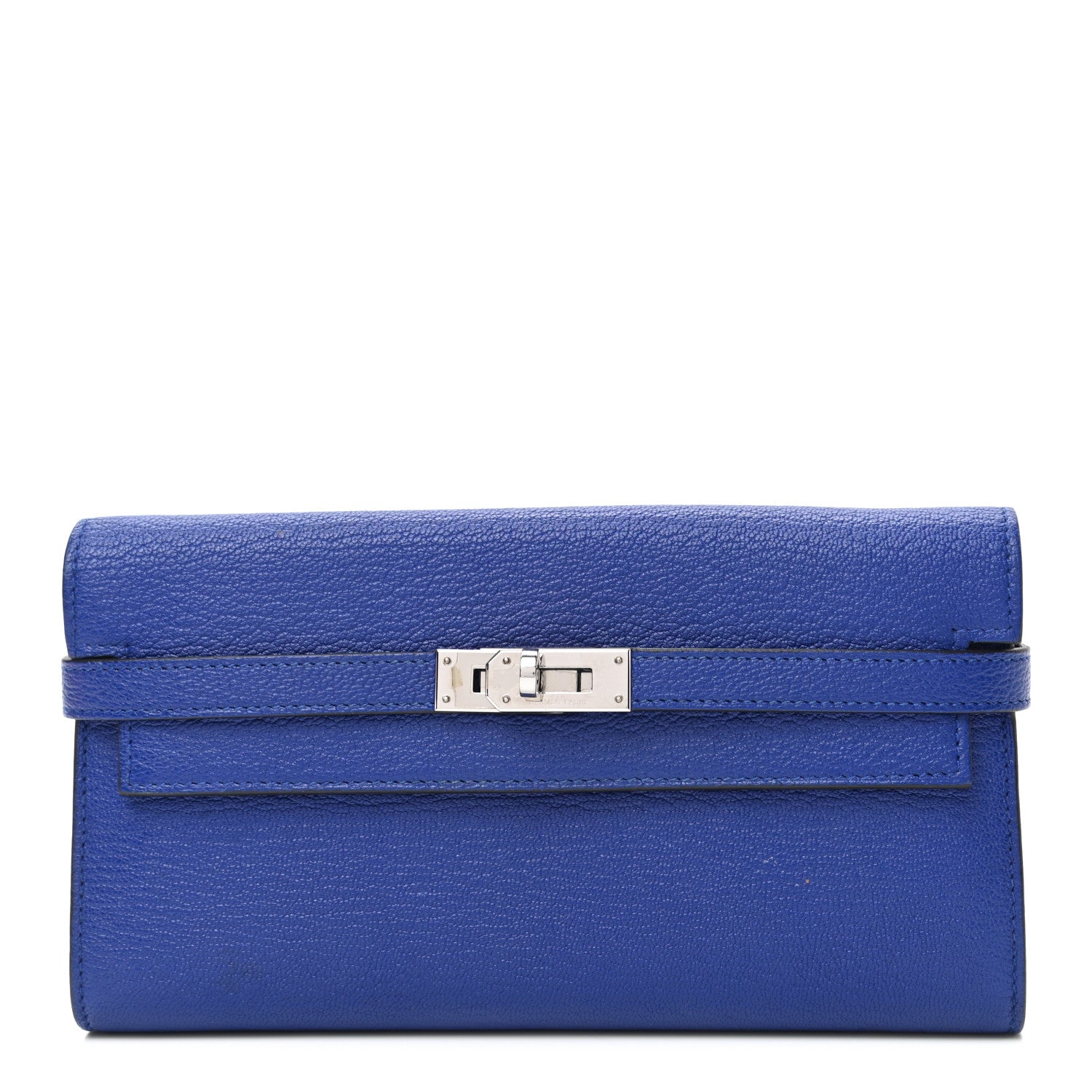 Hermes Chevre Mysore Kelly Longue Wallet Bleu Electrique 1 of 8