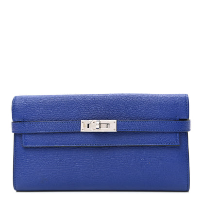 Hermes Chevre Mysore Kelly Longue Wallet Bleu Electrique 1 of 8