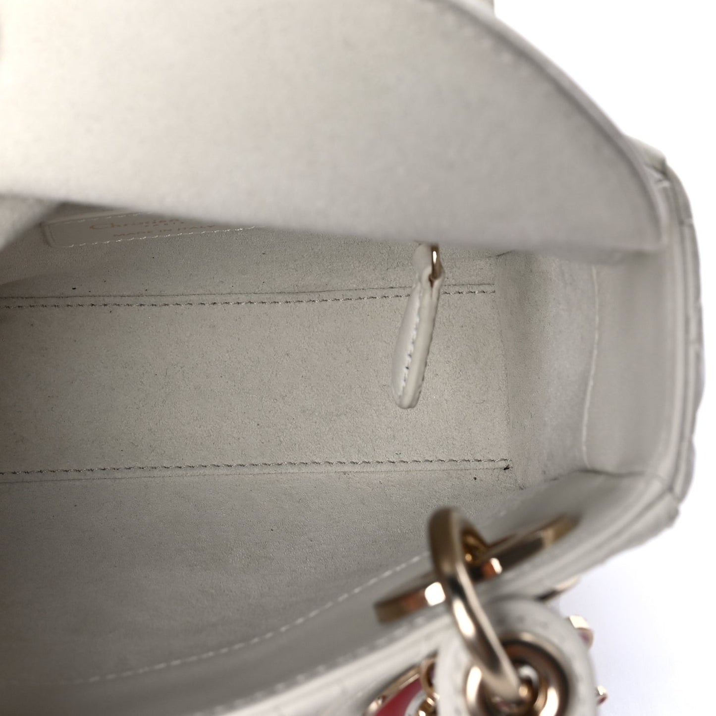 Lambskin Cannage Mini DiorAmour Lady Dior Latte