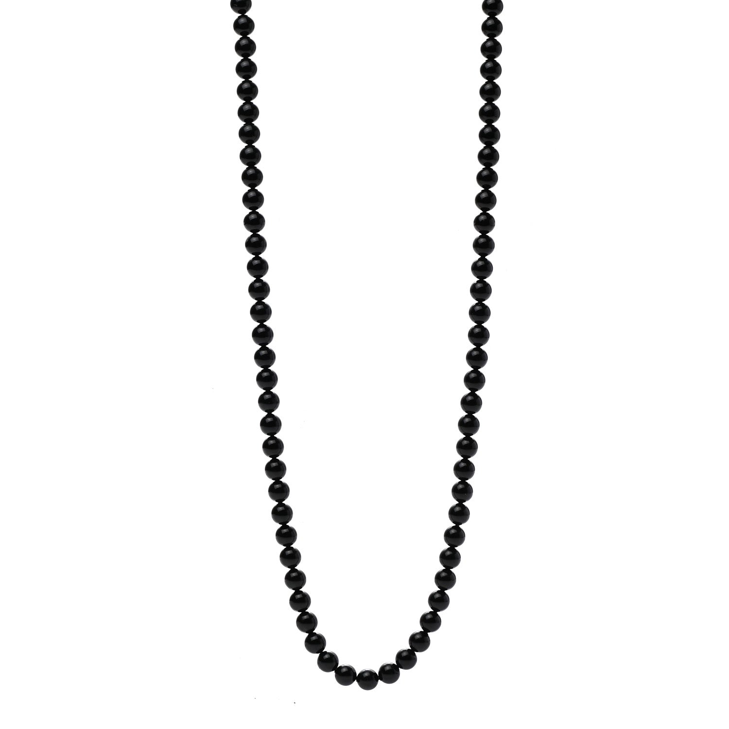 Chanel Pearl Bead CC Double Strand Necklace Black 1 of 6