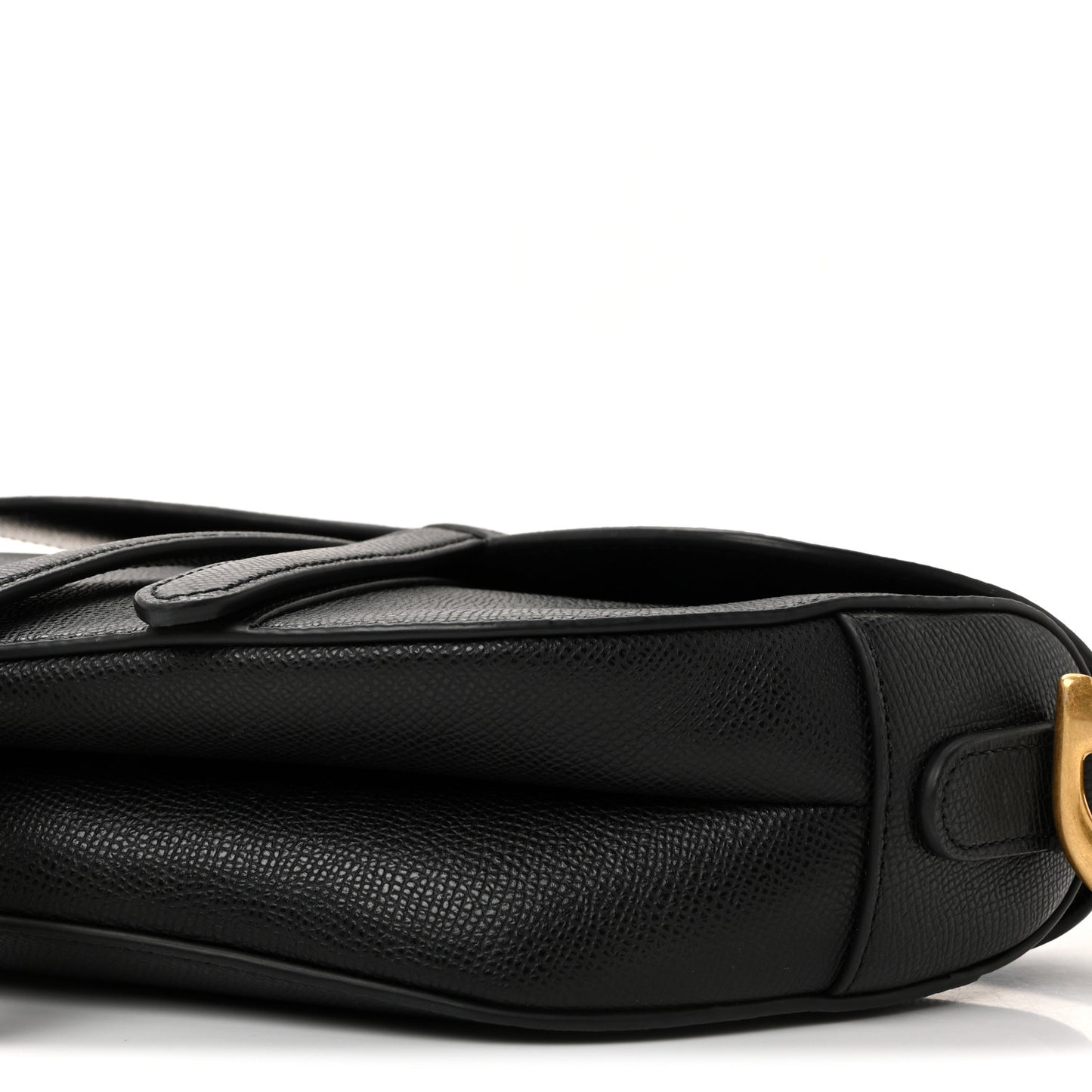 Grained Calfskin Saddle Bag Black