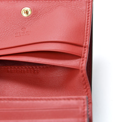 Gucci GG Supreme Monogram Apple Card Case Wallet Beige Multicolor Lobster Red 8 of 9