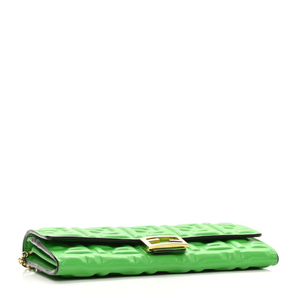 Fendi Nappa Matisse FF Embossed Continental Wallet On Chain Tomatillo 4 of 11