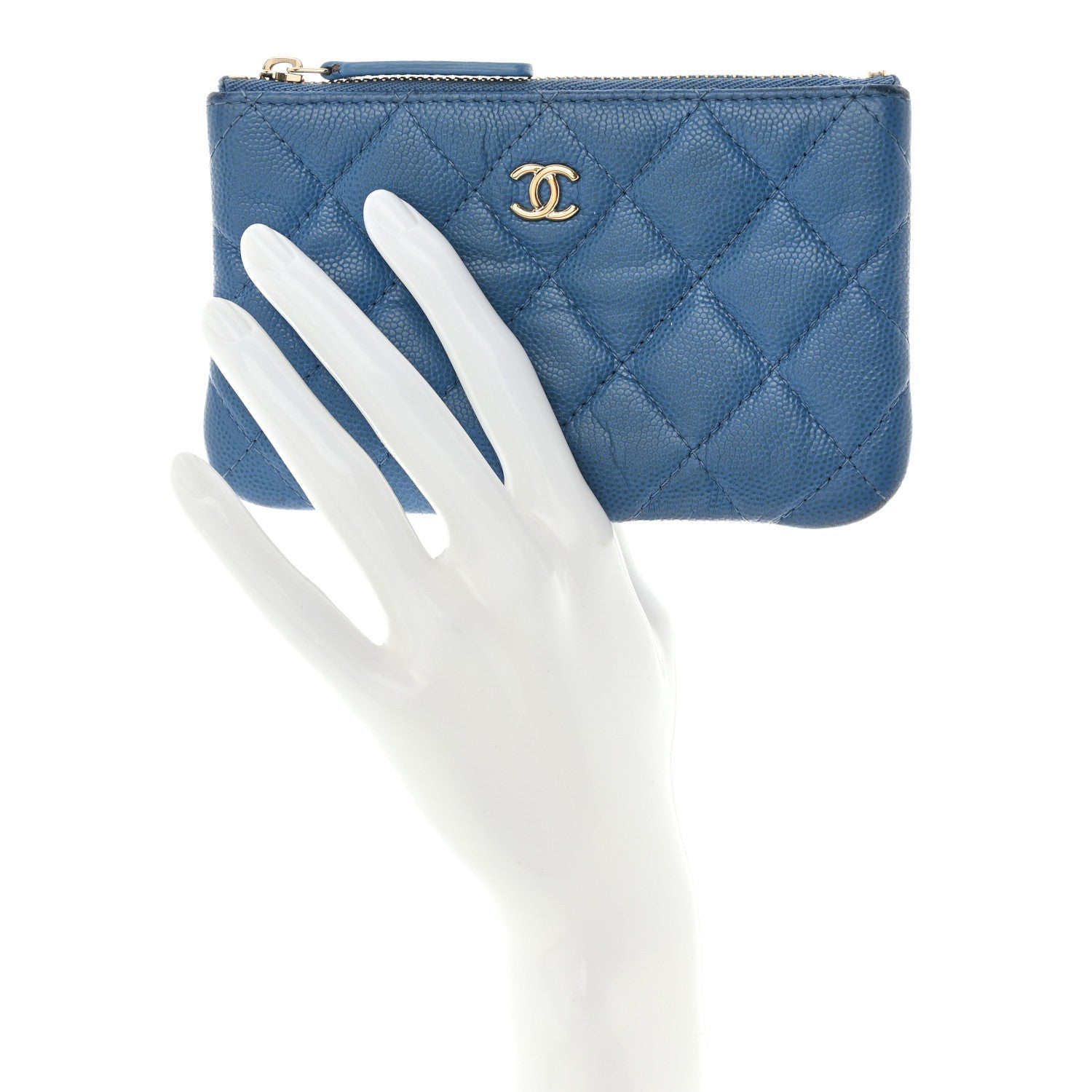 Chanel Caviar Quilted Small Pouch Blue 2 of 6