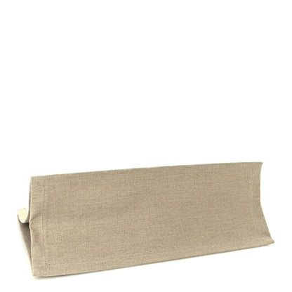 Saint Laurent Linen Calfskin Small Rive Gauche Tote  Optic White 3 of 8
