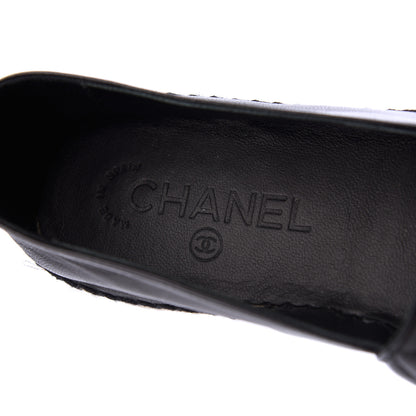 Chanel Lambskin Quilted CC Espadrilles 38 Black 6 of 17