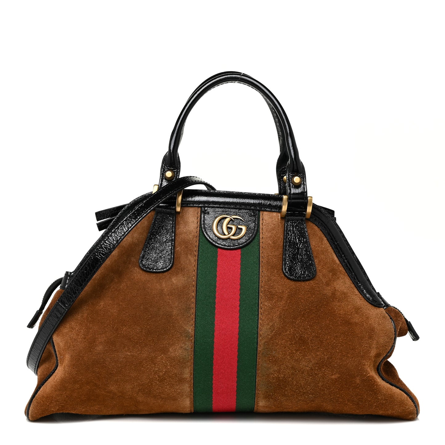 Suede Ophidia Medium Re(Belle) Top Handle Bag Nocciola Black