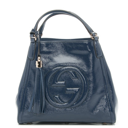 Gucci Vernice Naplack Small Soho Shoulder Bag Uniform Blue 1 of 7