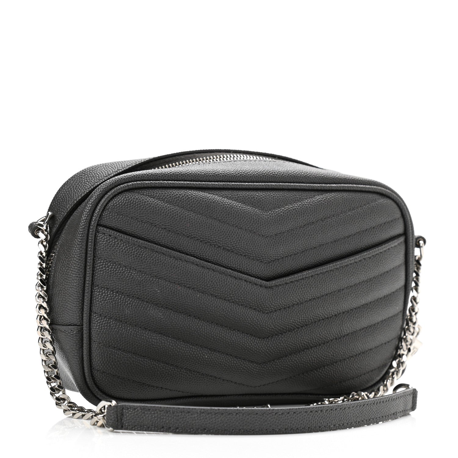 Saint Laurent Grain De Poudre Matelasse Monogram Mini Lou Camera Bag Asphalt 3 of 14