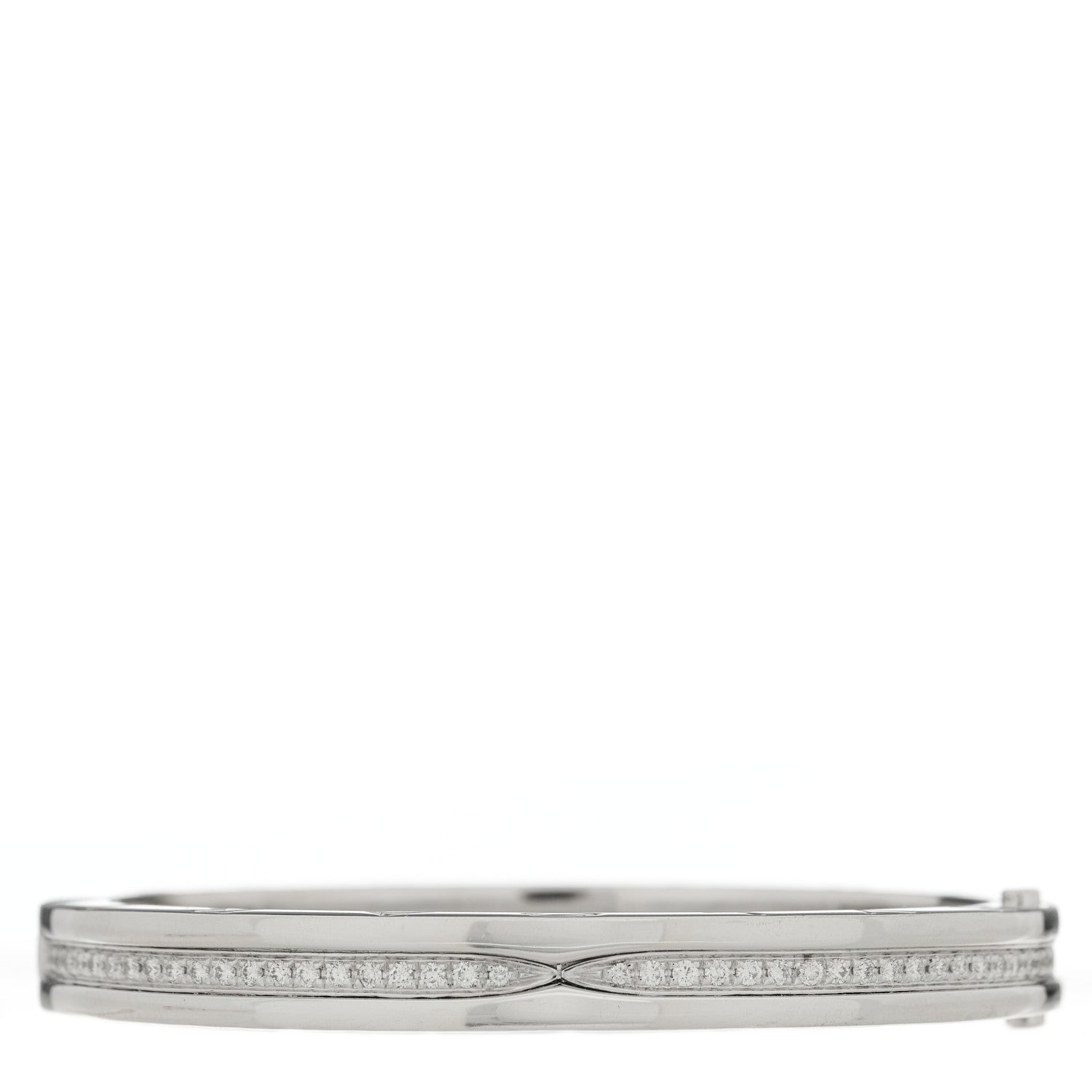 Bulgari 18K White Gold Diamond B.Zero1 Bangle Bracelet 1 of 5
