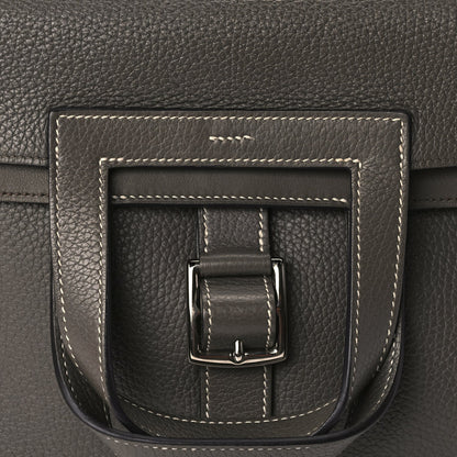 Hermes Taurillon Clemence Halzan 31 GM Etoupe 7 of 10