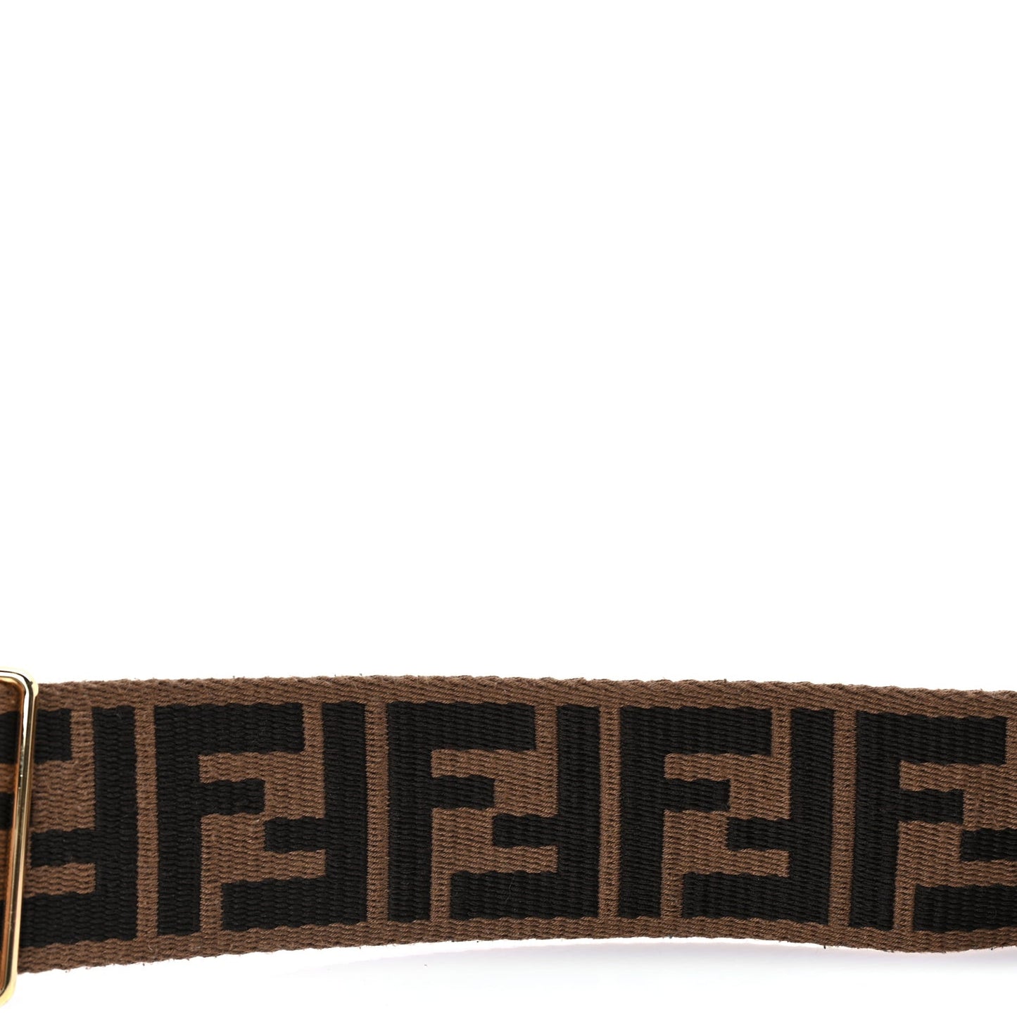 Ribbon Vitello Century FF 1974 Flat Studded Strap You Fango Marrone Ebano