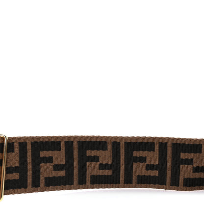 Fendi Ribbon Vitello Century FF 1974 Flat Studded Strap You Fango Marrone Ebano 3 of 4