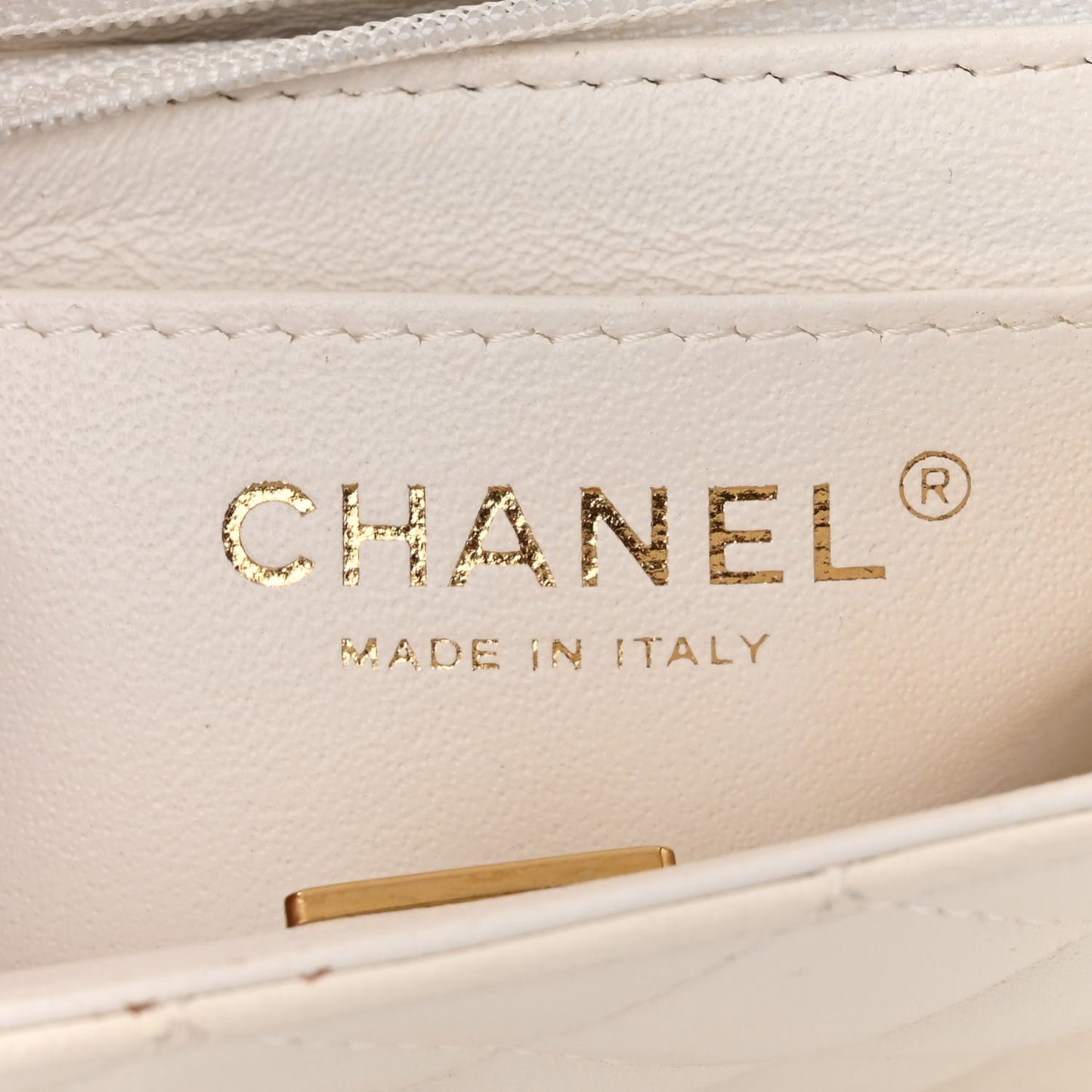 Lambskin Quilted Mini Rectangular Flap White