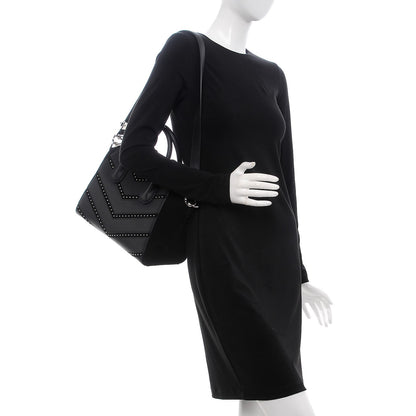 Givenchy Calfskin Suede Small Studded Chevron Antigona Black 2 of 11