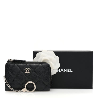 Chanel Caviar Quilted Zipped Key Holder Case Black 8 of 8