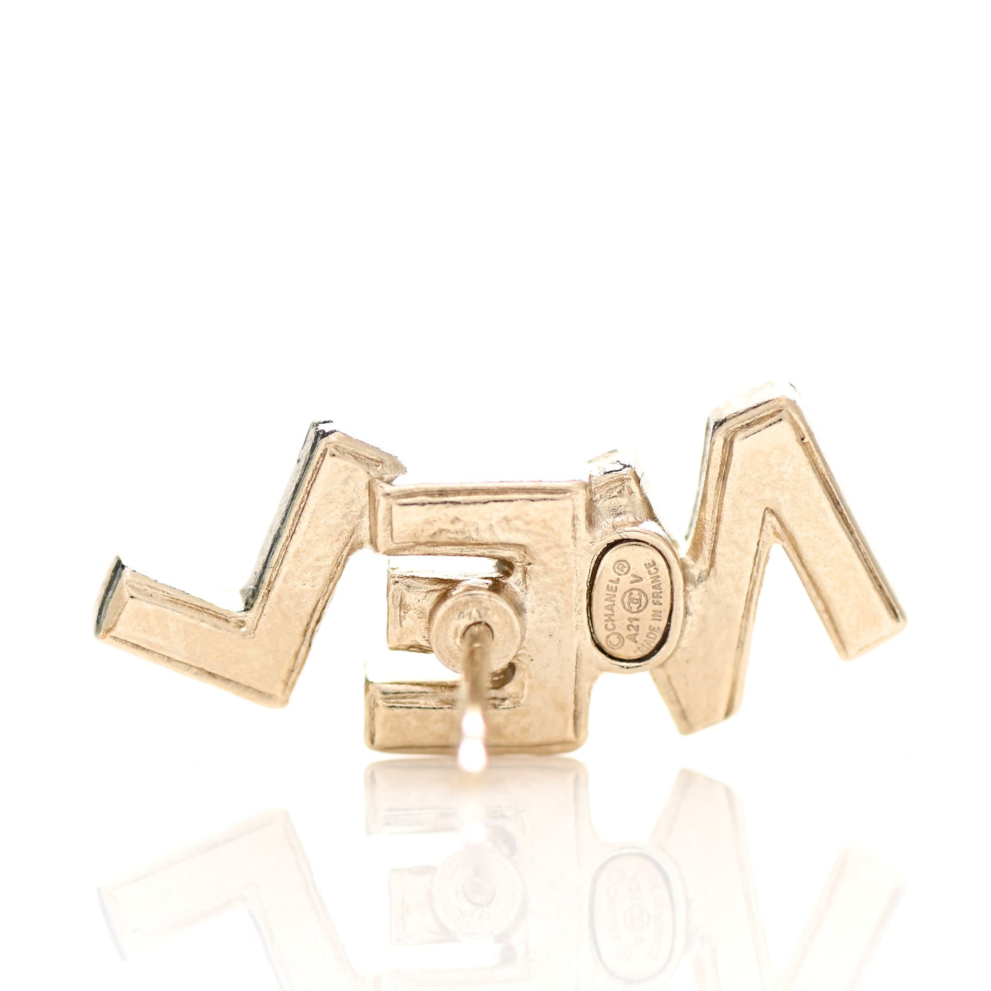 Crystal Pearl Signature Stud Earrings Gold