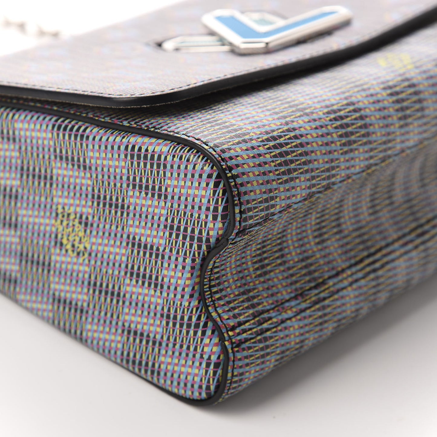 Calfskin Monogram LV Pop Twist Shoulder Bag MM Blue