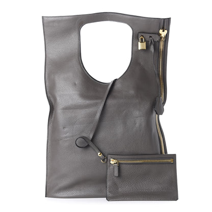 Tom Ford Calfskin Large Alix Padlock Zip Shoulder Bag Graphite 1 of 10