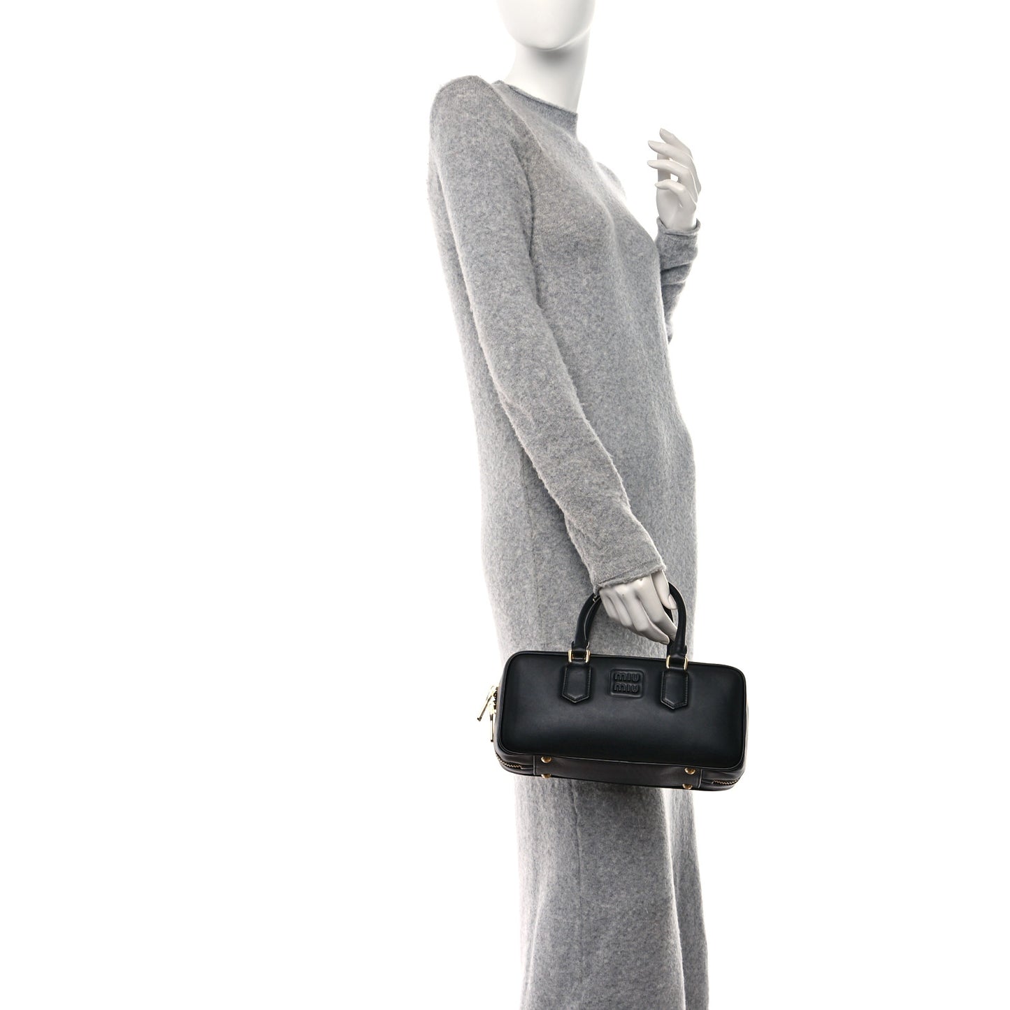 Calfskin Arcadie Top Handle Bag Black