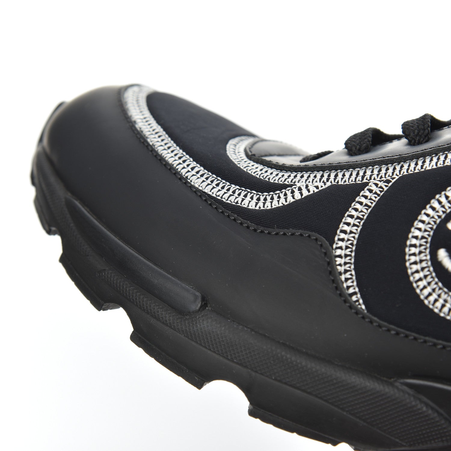 Chanel Lycra Fabric CC Sneakers 40 Black 10 of 14