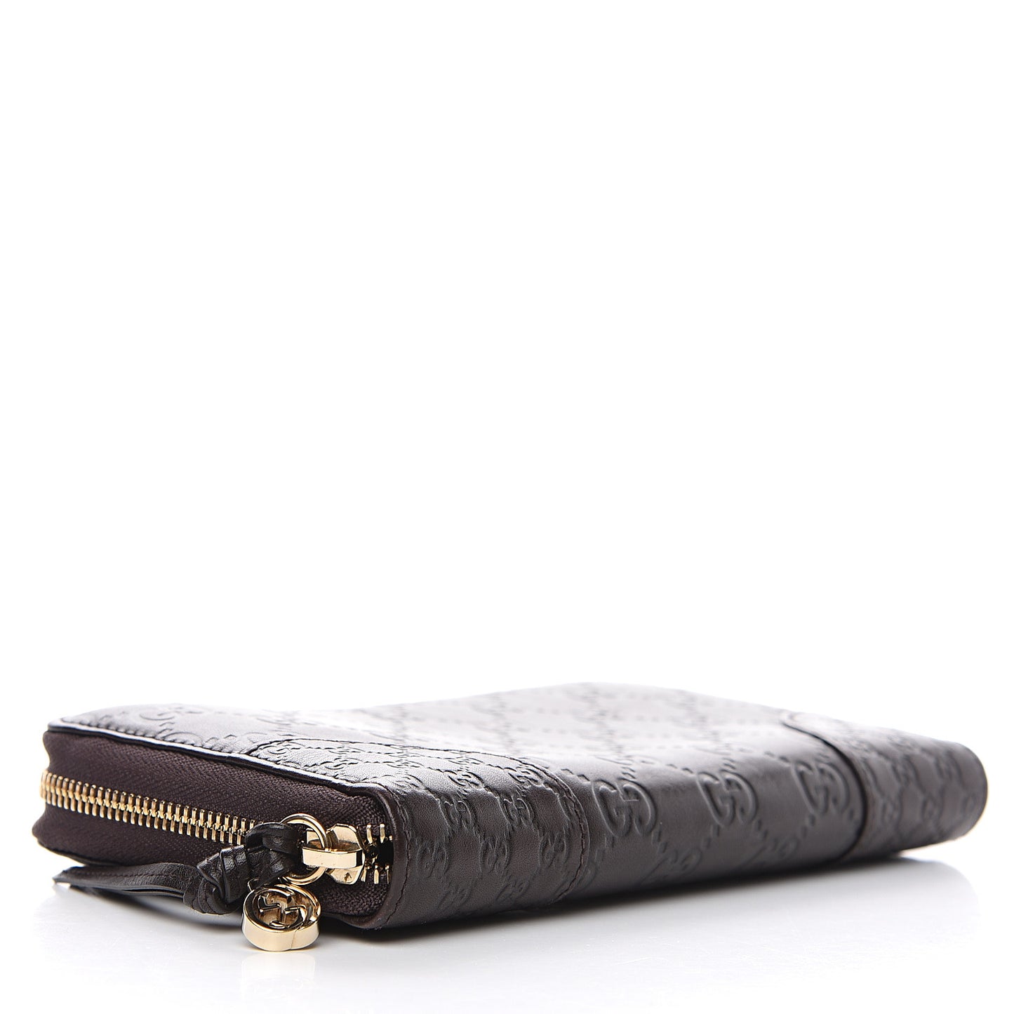 Guccissima Signature Microguccissima Bree Zip Around Wallet Chocolate