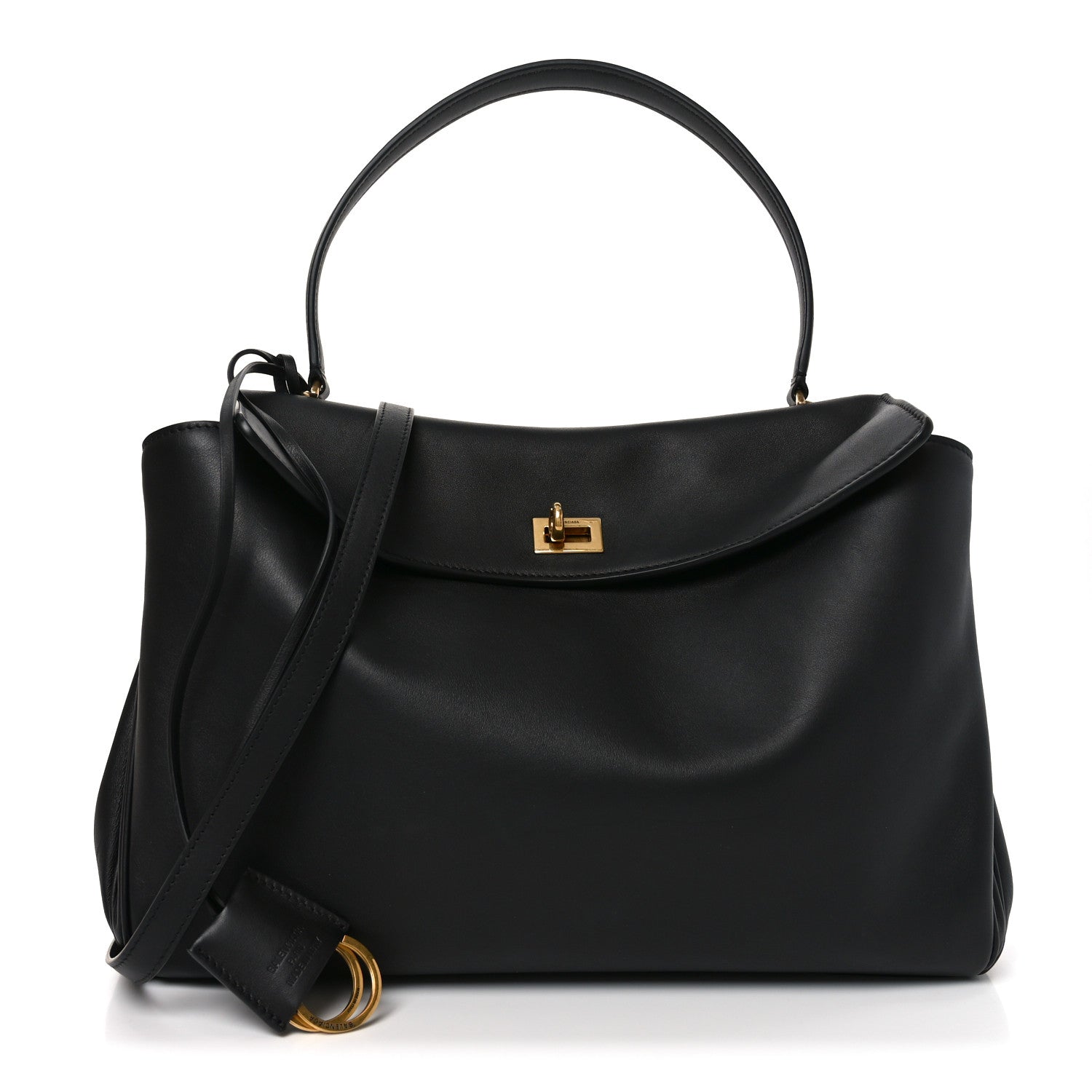 Balenciaga Natural Smooth Calfskin Medium Rodeo Top Handle Handbag  Black 1 of 9