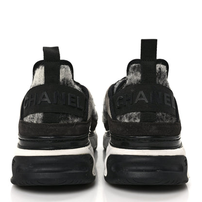 Chanel Fabric Suede Calfskin CC Sneakers 39.5 Gray 5 of 9