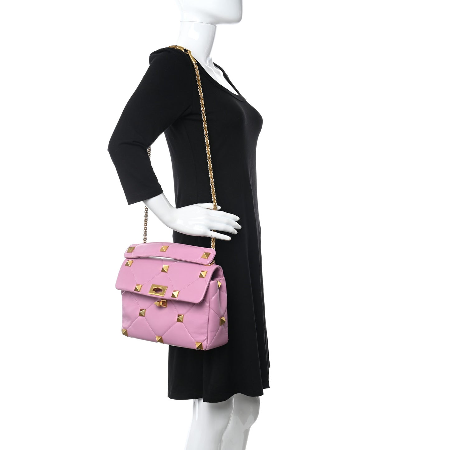 Nappa Large Roman Stud Shoulder Bag Giacinto