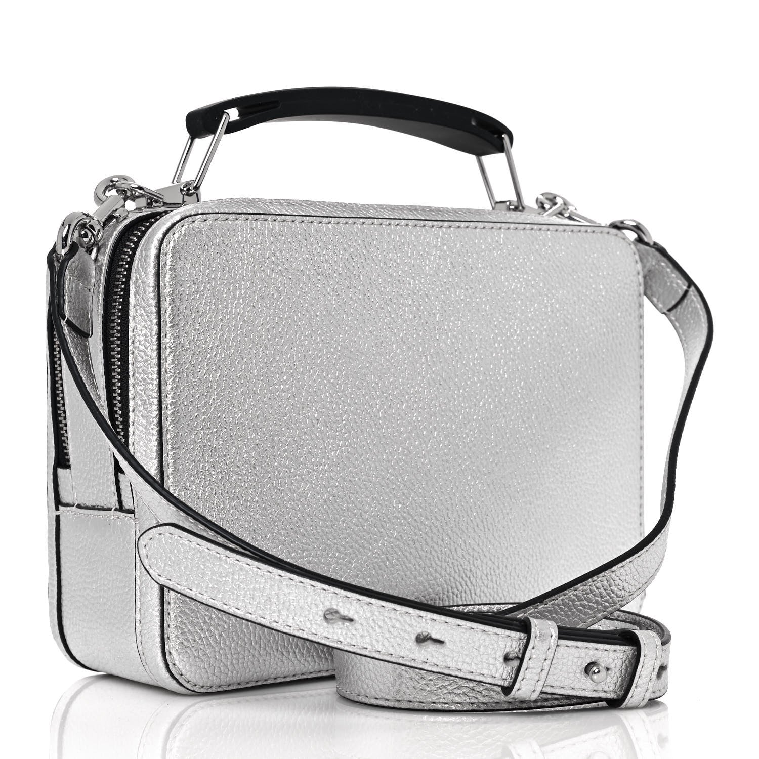 Marc Jacobs Calfskin Mini The Textured Box Bag Platinum 3 of 13