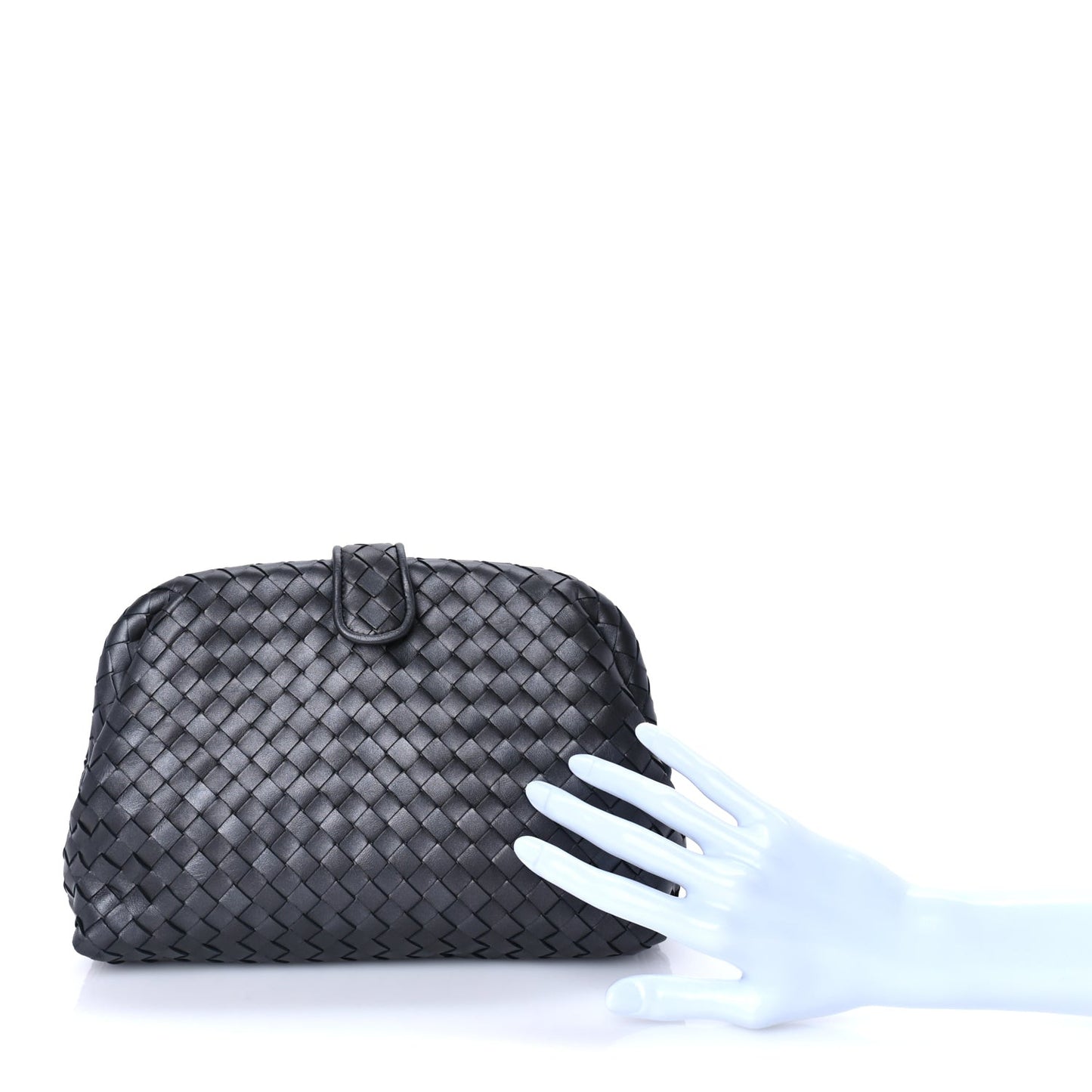 Nappa Intrecciato The Lauren 1980 Clutch Argento Ossidato