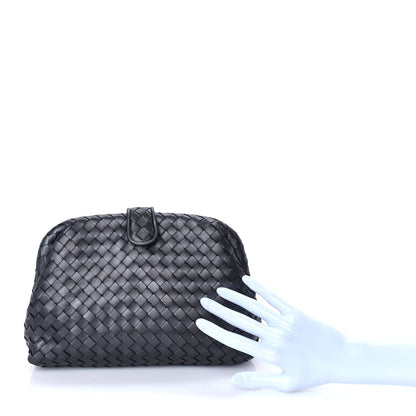 Bottega Veneta Nappa Intrecciato The Lauren 1980 Clutch Argento Ossidato 2 of 7