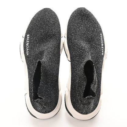Balenciaga Laminated Knit Bi-Color Sole Womens Speed Sneakers 35 Black White 2 of 7