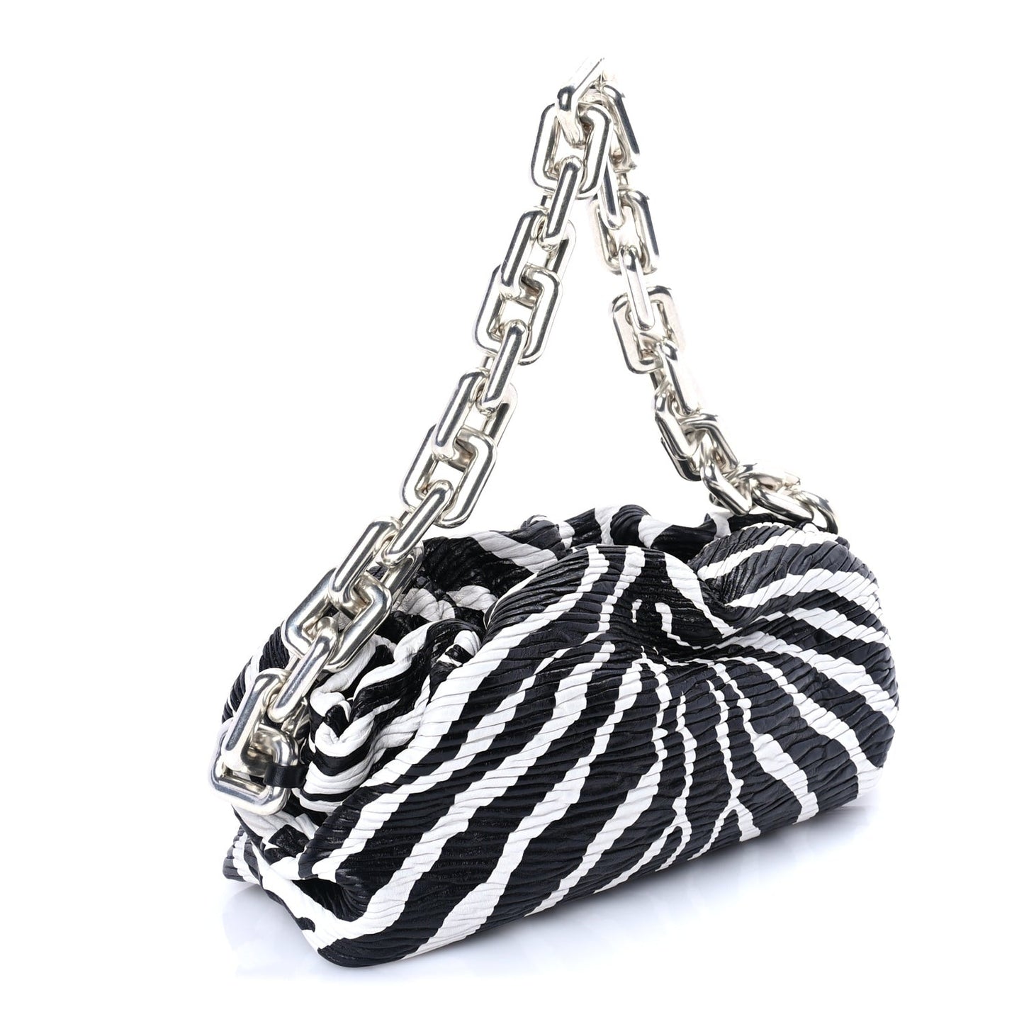 Nappa Zebra Print The Pouch Chain  White Black