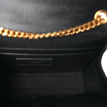 Saint Laurent Grain De Poudre Medium Classic Monogram Kate Satchel Black 4 of 8
