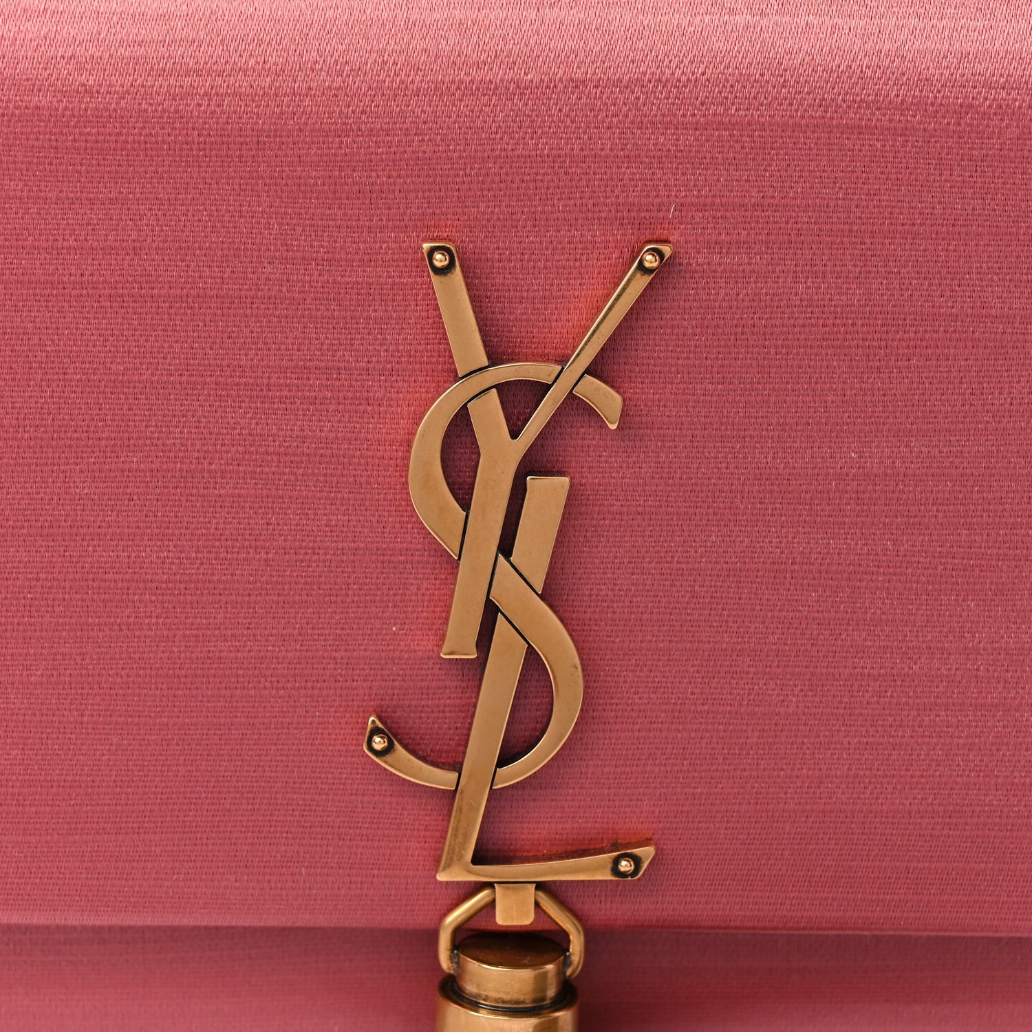 Saint Laurent Satin Small Classic Monogram Kate Tassel Satchel Coral Rose 6 of 8