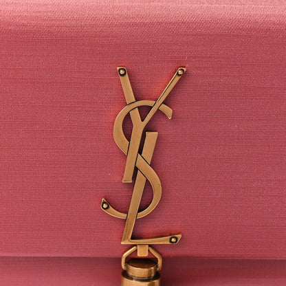 Saint Laurent Satin Small Classic Monogram Kate Tassel Satchel Coral Rose 6 of 8
