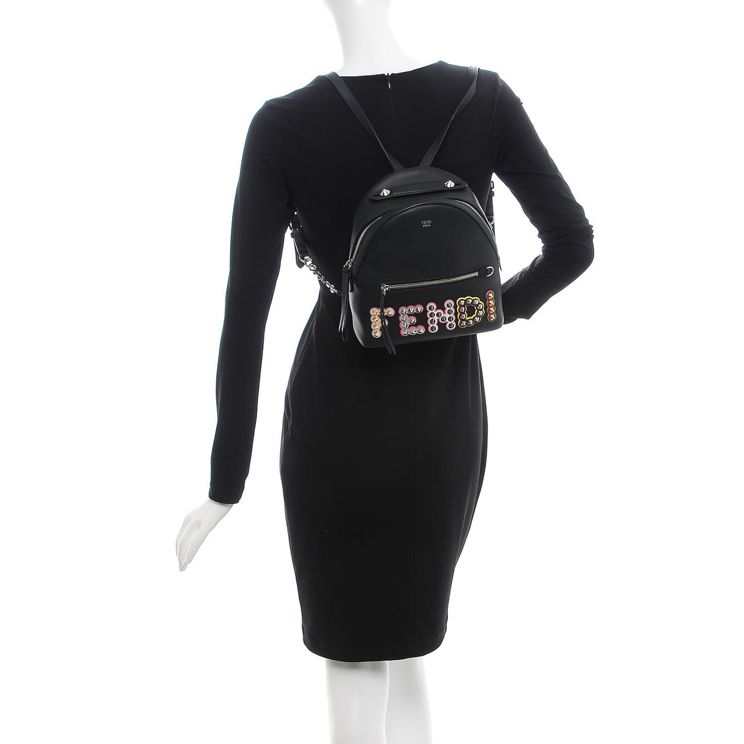 Vitello Century Fun Fair Metal Studded Mini Backpack Black Multicolor