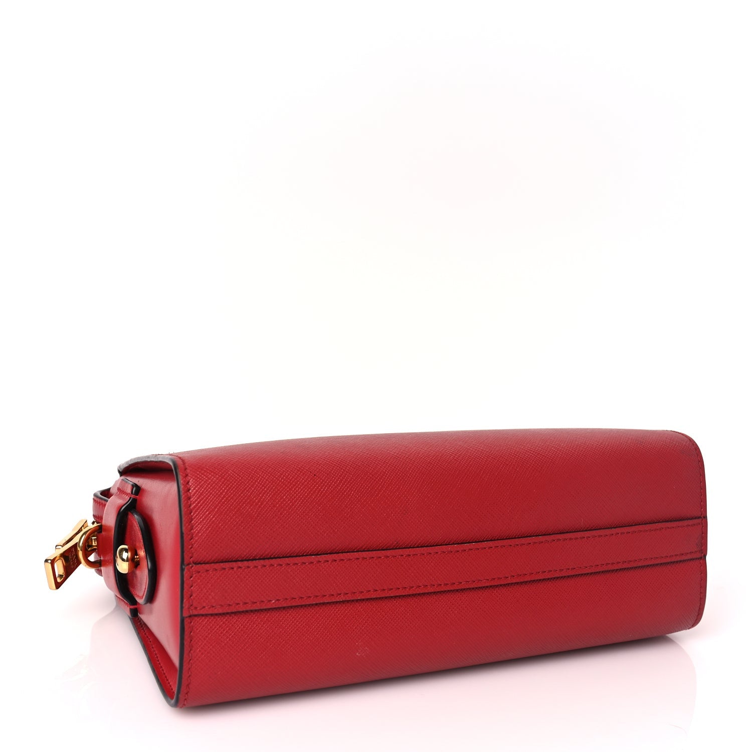 Prada Saffiano Soft Calfskin Esplanade Crossbody Bag Fuoco 3 of 8