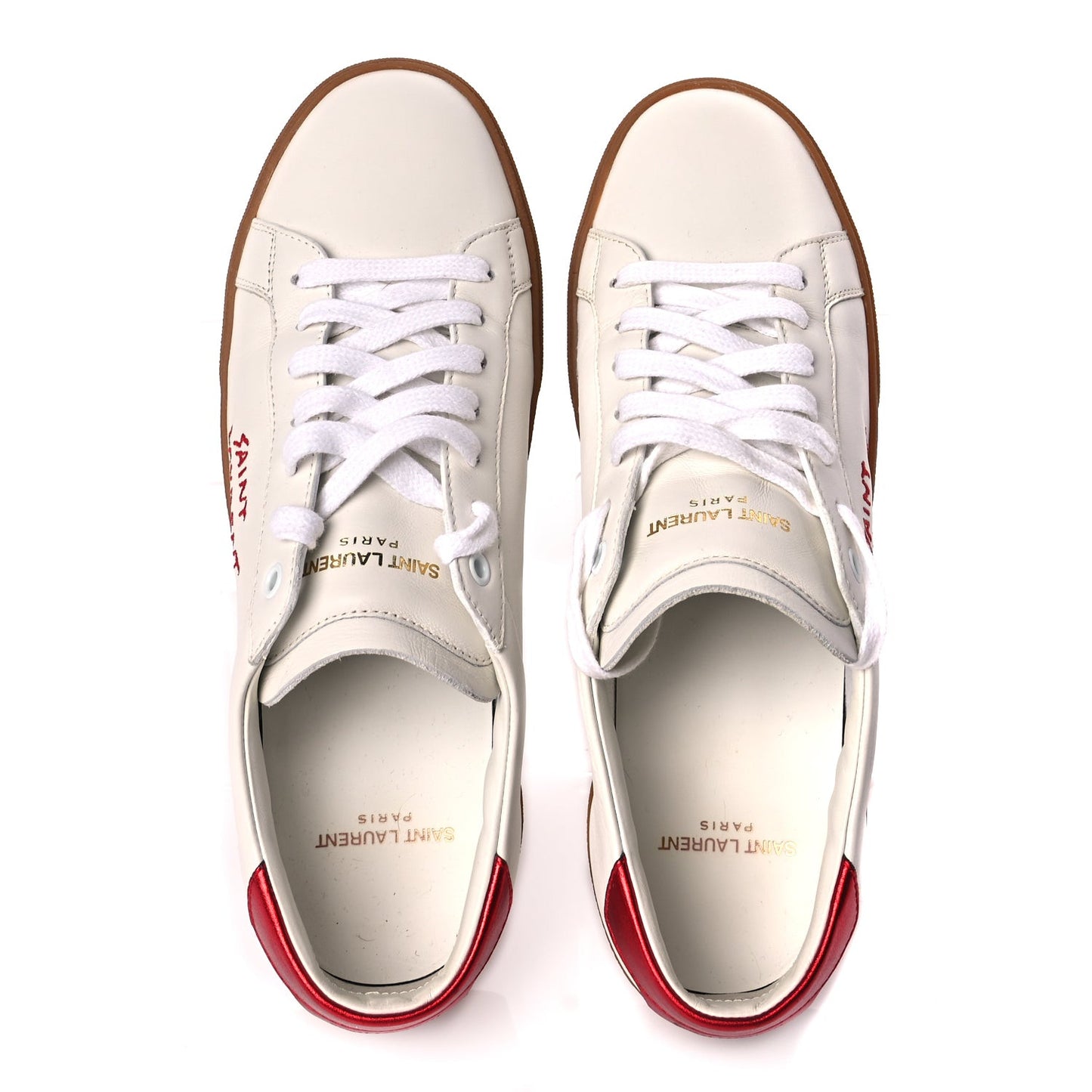 Calfskin Embroidered Court Classic Sneakers 41 Red Nero